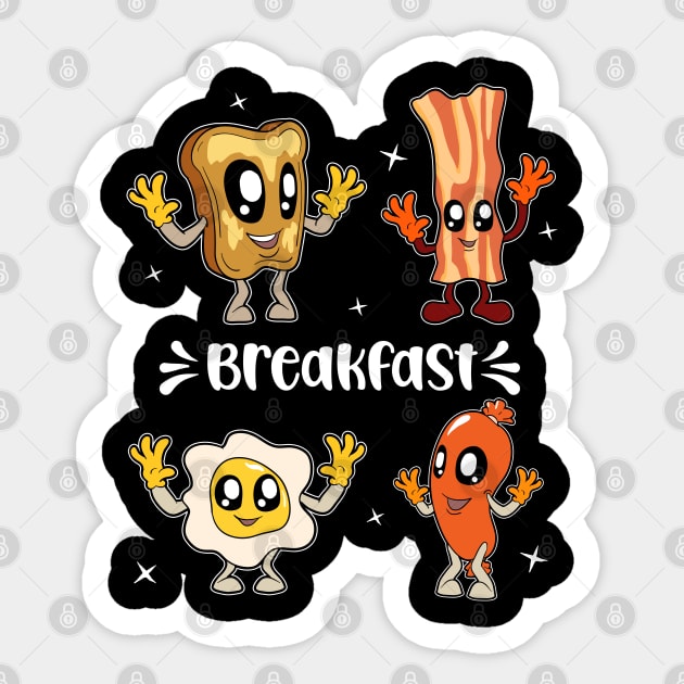 Kawaii american breakfast Sticker by Modern Medieval Design